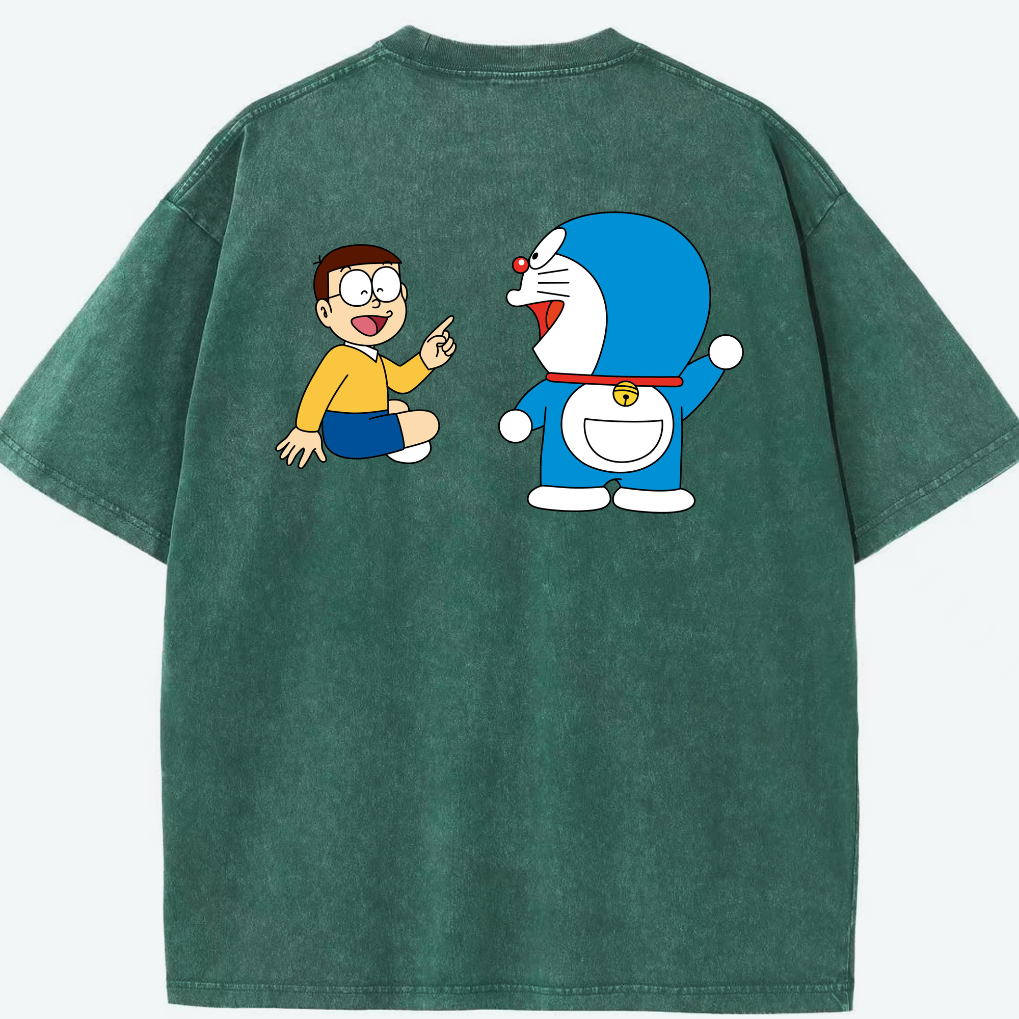 （画像用） ドラえもん Doraemon 綿100% ヴィンテージ風 半袖Tシャツ（背面プリント）